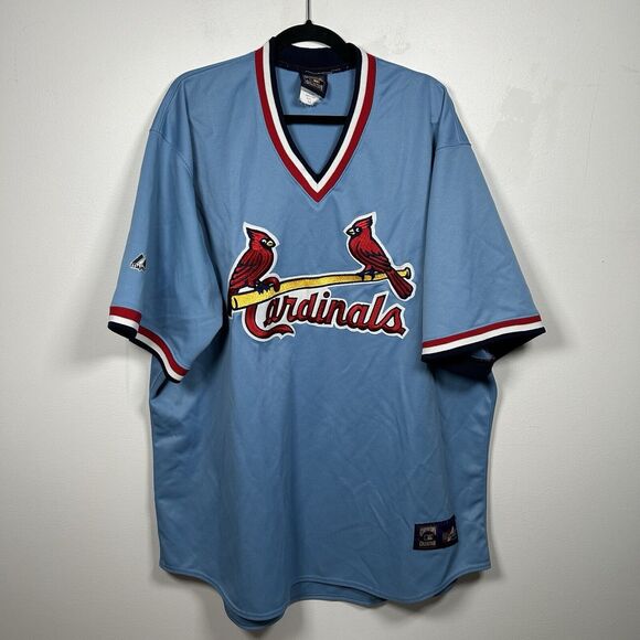 Majestic Other - VTG St Louis Cardinals Baseball Jersey Majestic Cooperstown Blue 3X Made In USA